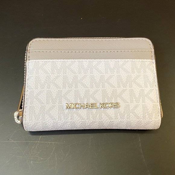 Michael Kors JST Card Case ZA Wallet MK White Grey - Picture 3 of 8